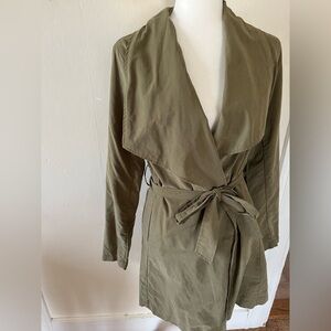 Army green jacket with front tie